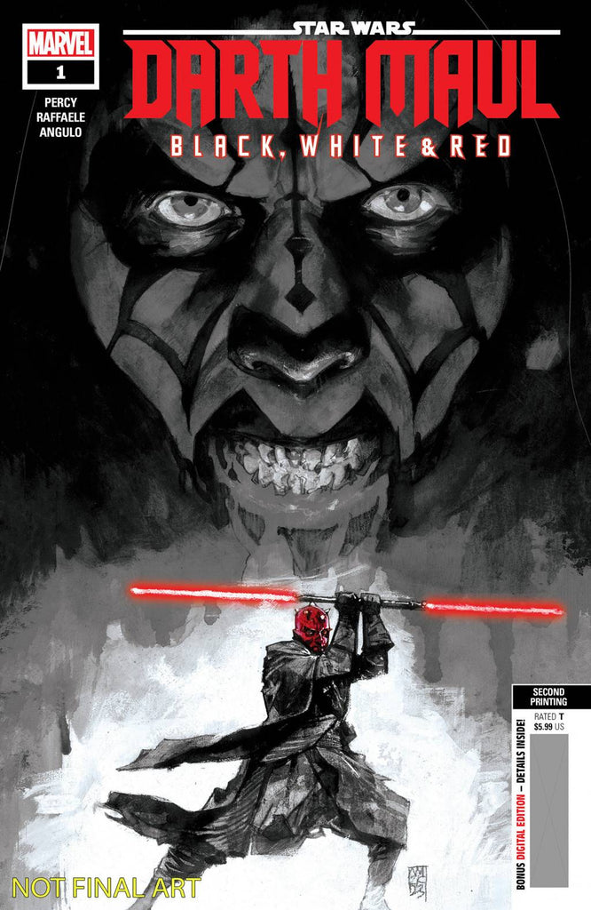 darth maul black and white